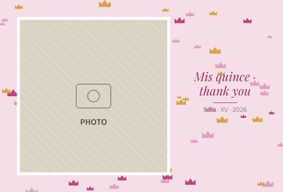 Quinceañera thank-you card